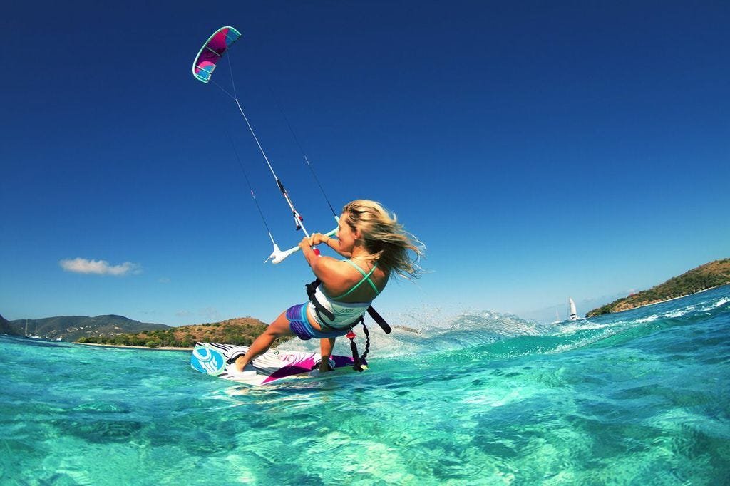 girl kiteboarding